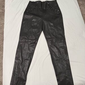 Dundas x Revolve Women’s Grommet and Lacing Leather Pants - L